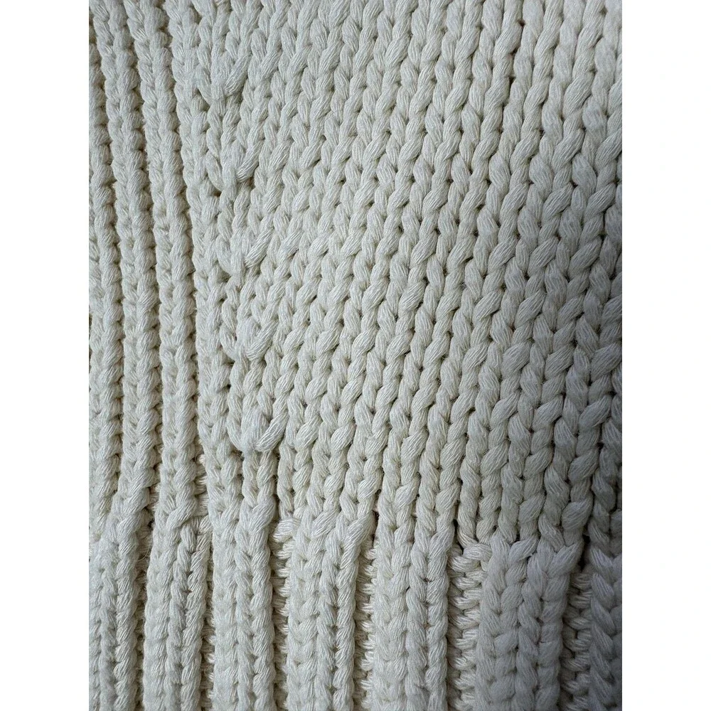 J.CREW Sweater Mens S Beige Knit Mock Neck Cotton Nylon Pullover Long Sleeve